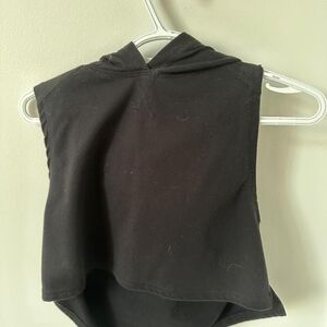 Women's Black Sleeveless Hoodie